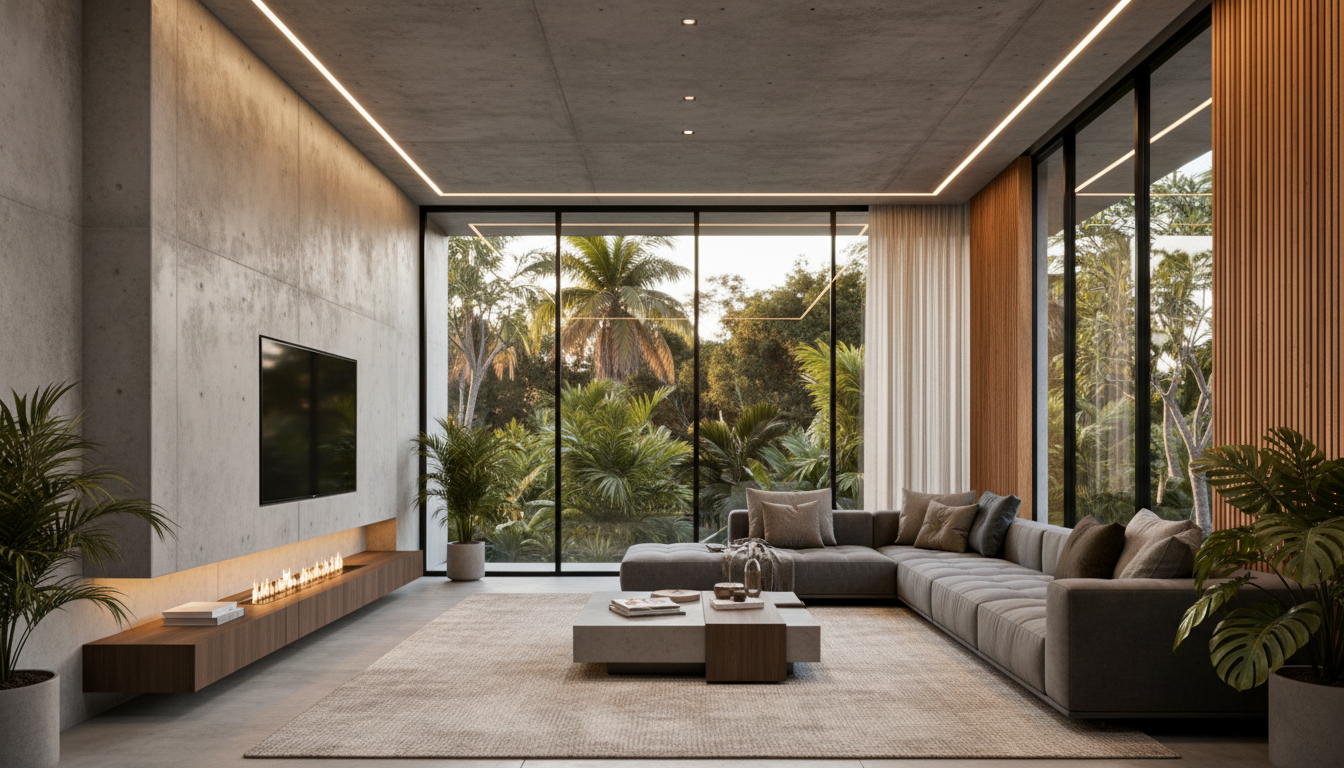 Sala de estar com iluminação natural