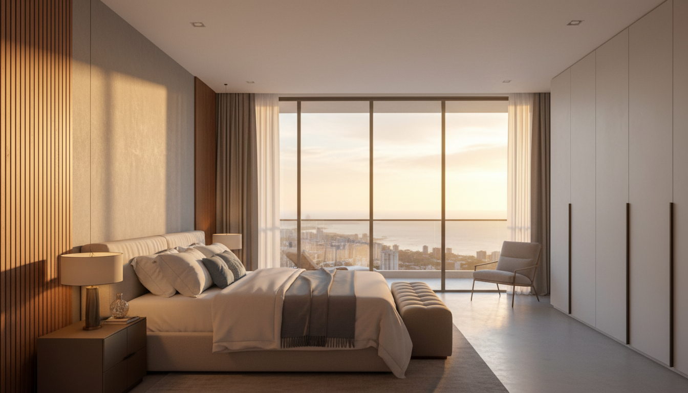 Suíte master com vista para o mar